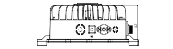 風(fēng)冷式 3.3KW72V 車載充電機(jī) 電動車充電器機(jī)械尺寸圖  左視圖