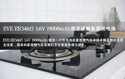 EVE ER34615 3.6V 19000mAh 鋰亞一次性電池在家用燃?xì)庠钪械淖吭綉?yīng)用
